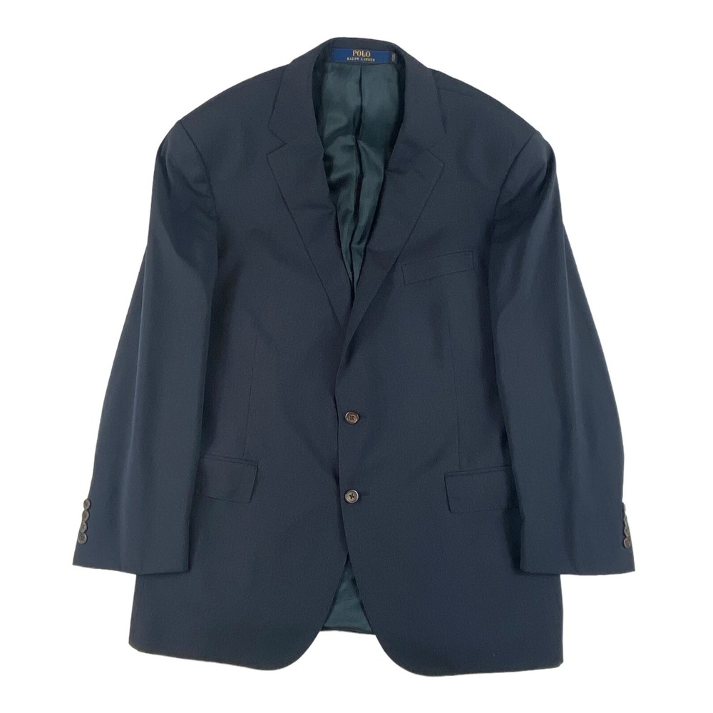 Polo Ralph Lauren Current Blue Microstriped Pure Wool Mens Blazer Size 44R